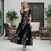 Short Sleeve Maxi Dress with Pockets - Filigree