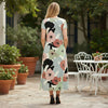 Short Sleeve Maxi Dress with Pockets - Abstract