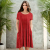Short Sleeve Swing Dress with Pockets - Polka Dots