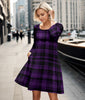 Long Sleeve Swing Dress with Pockets - Plaid