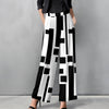 Straight Leg Pants with Pockets - Geometric