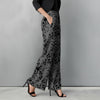 Straight Leg Pants with Pockets - Floral