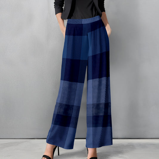 Straight Leg Pants with Pockets - Plaid