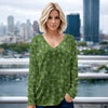 Long Sleeve V Neck Top - Floral
