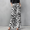 Straight Leg Pants with Pockets - Animal Print