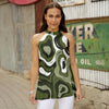 Sleeveless Halter Top - Abstract Swirls