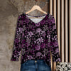 Long Sleeve V Neck Tunic - Floral