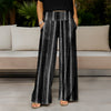 Wide Leg Pants with Pockets - Striped