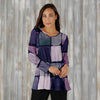 Long Sleeve V Neck Tunic - Abstract Geometric