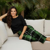 Wide Leg Pants with Pockets - Plaid