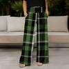 Wide Leg Pants with Pockets - Plaid