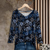 Long Sleeve V Neck Tunic - Floral