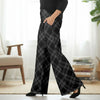 Wide Leg Pants with Pockets - Plaid