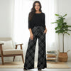 Wide Leg Pants with Pockets - Plaid