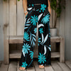 Wide Leg Pants with Pockets - Floral