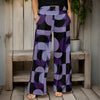 Wide Leg Pants with Pockets - Geometric