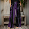Wide Leg Pants with Pockets - Abstract
