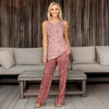 2 Piece Set -  Sleeveless Keyhole Top & Pocket Pants - Floral