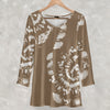 Long Sleeve V Neck Tunic - Abstract