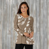 Long Sleeve V Neck Tunic - Abstract