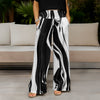 Wide Leg Pants with Pockets - Abstract Swirls