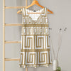 V-neck Sleeveless Top - Greek Keys