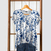 Short Sleeve V-Neck Tunic - Floral