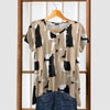 Short Sleeve V-Neck Tunic - Abstract