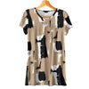 Short Sleeve V-Neck Tunic - Abstract