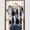 Short Sleeve V-Neck Tunic - Abstract