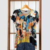 Short Sleeve V-Neck Tunic - Abstract