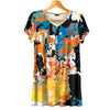Short Sleeve V-Neck Tunic - Abstract