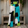 Wide Leg Pants with Pockets - Abstract