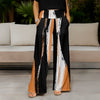 Wide Leg Pants with Pockets - Abstract