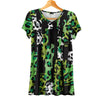 Short Sleeve V-Neck Tunic - Abstract Animal Print