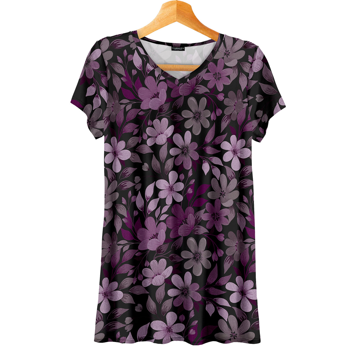 Short Sleeve V-Neck Tunic - Floral
