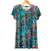 Short Sleeve V-Neck Tunic - Floral