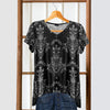 Short Sleeve V-Neck Tunic - Arabesque