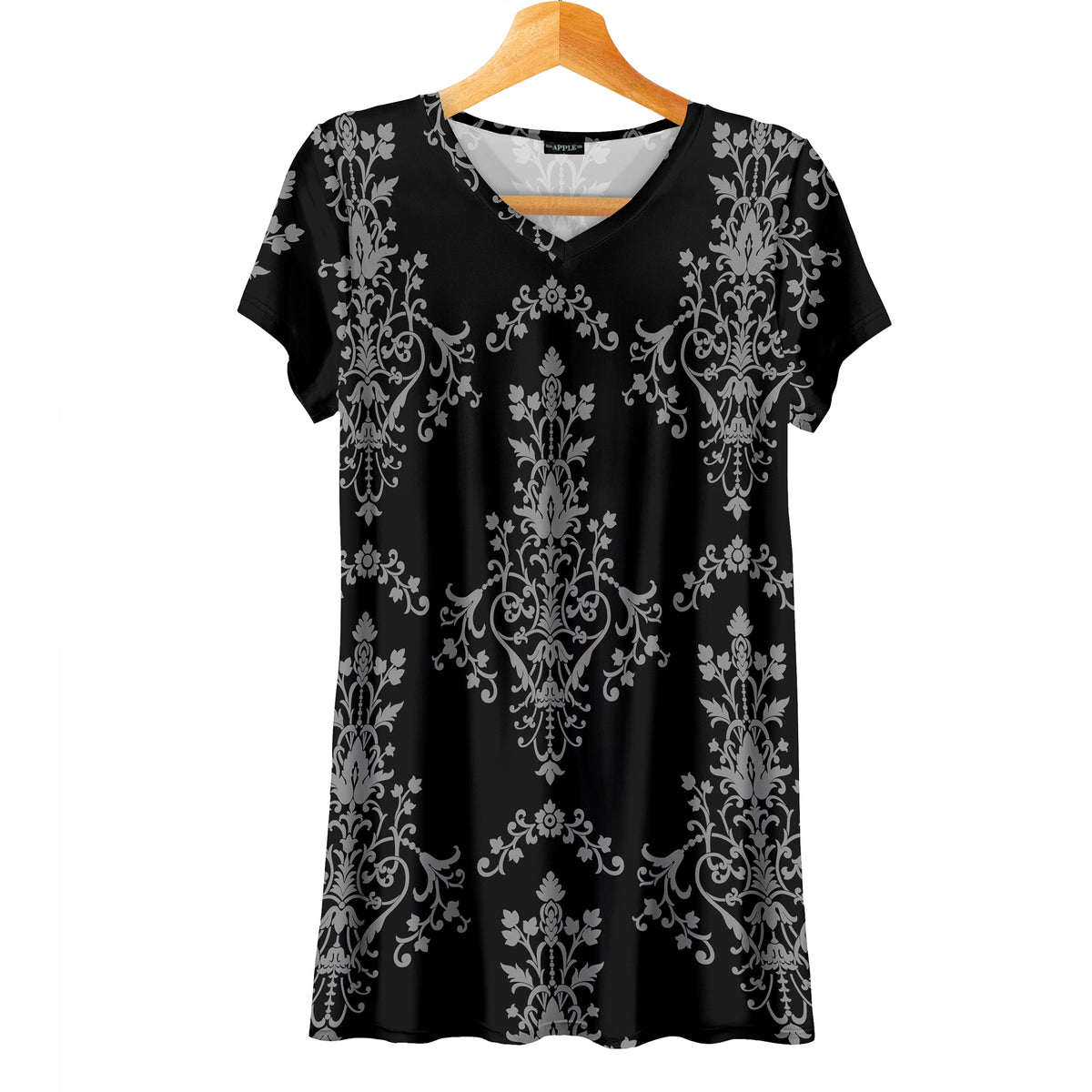 Short Sleeve V-Neck Tunic - Arabesque