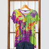 Short Sleeve V-Neck Tunic - Abstract
