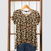 Short Sleeve V-Neck Tunic - Animal Print