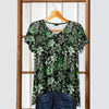 Short Sleeve V-Neck Tunic - Floral