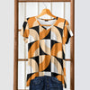 Short Sleeve V-Neck Tunic - Geometric