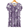 Short Sleeve V-Neck Tunic - Floral