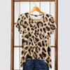 Short Sleeve V-Neck Tunic - Leopard Print