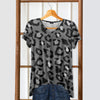 Short Sleeve V-Neck Tunic - Leopard Print