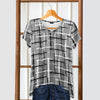 Short Sleeve V-Neck Tunic - Crosshatch