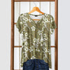 Short Sleeve V-Neck Tunic - Floral