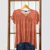 Short Sleeve V-Neck Tunic - Floral