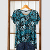 Short Sleeve V-Neck Tunic - Floral